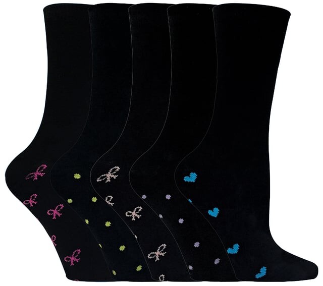 5 пар женских носков с сердечками и бантиками Sock Snob, черный
5 пар женских носков с сердечками и бантиками Sock Snob, черный