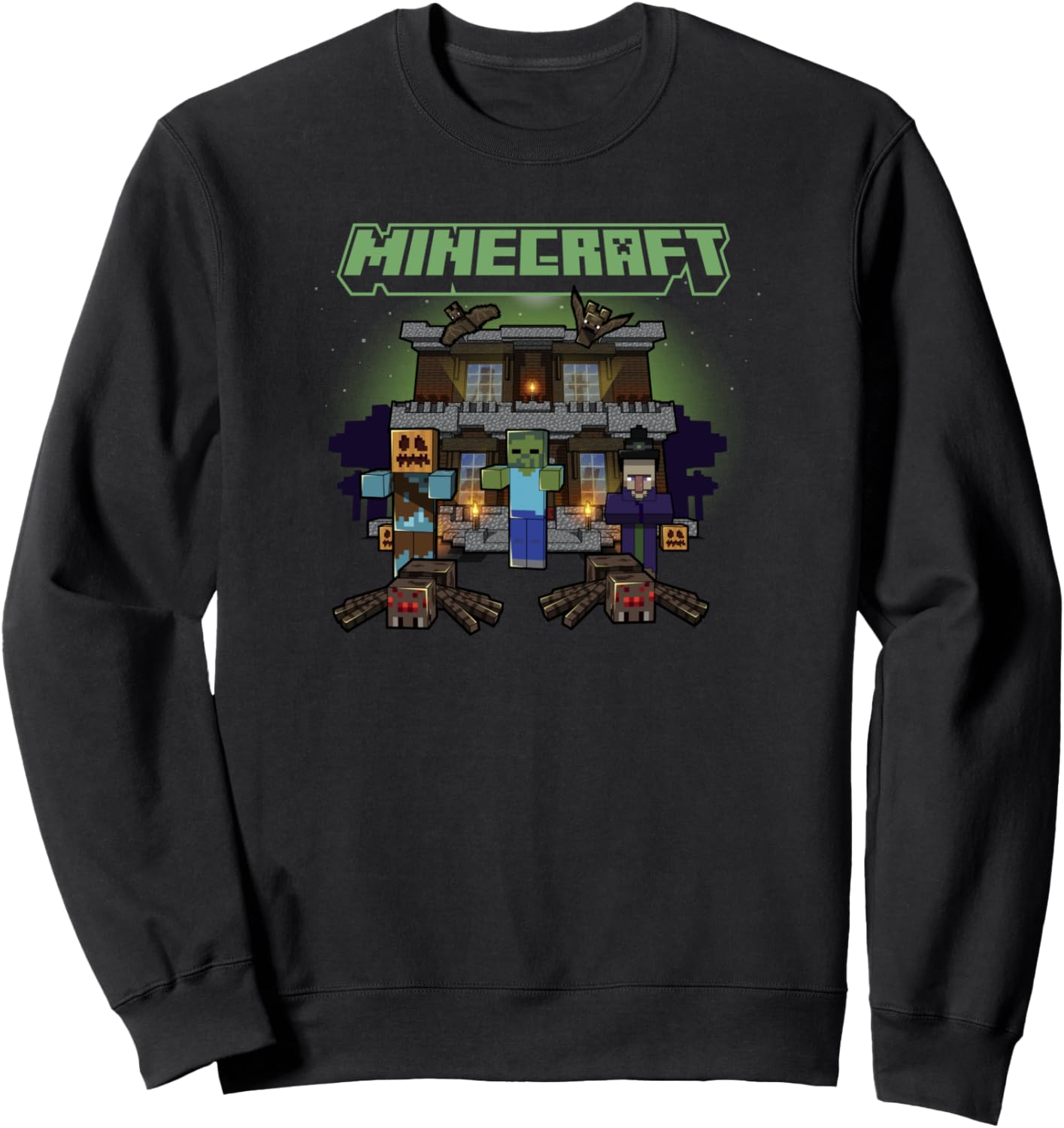 Толстовка с надписью Монстры на Хэллоуин в доме с привидениями Minecraft, черный
Толстовка с надписью Монстры на Хэллоуин в доме с привидениями Minecraft, черный