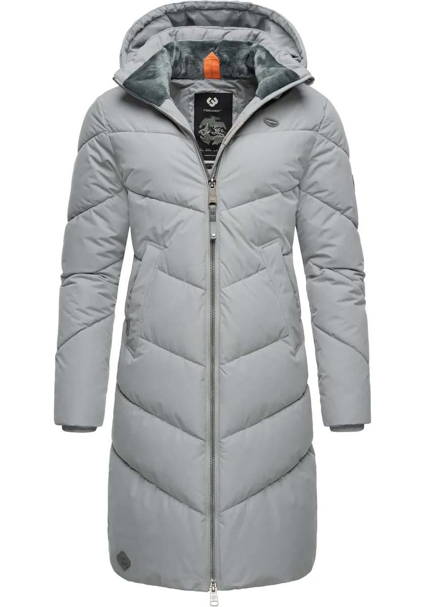 Зимнее пальто Ragwear "Ребелка", стильная зимняя парка со съемным капюшоном, серый