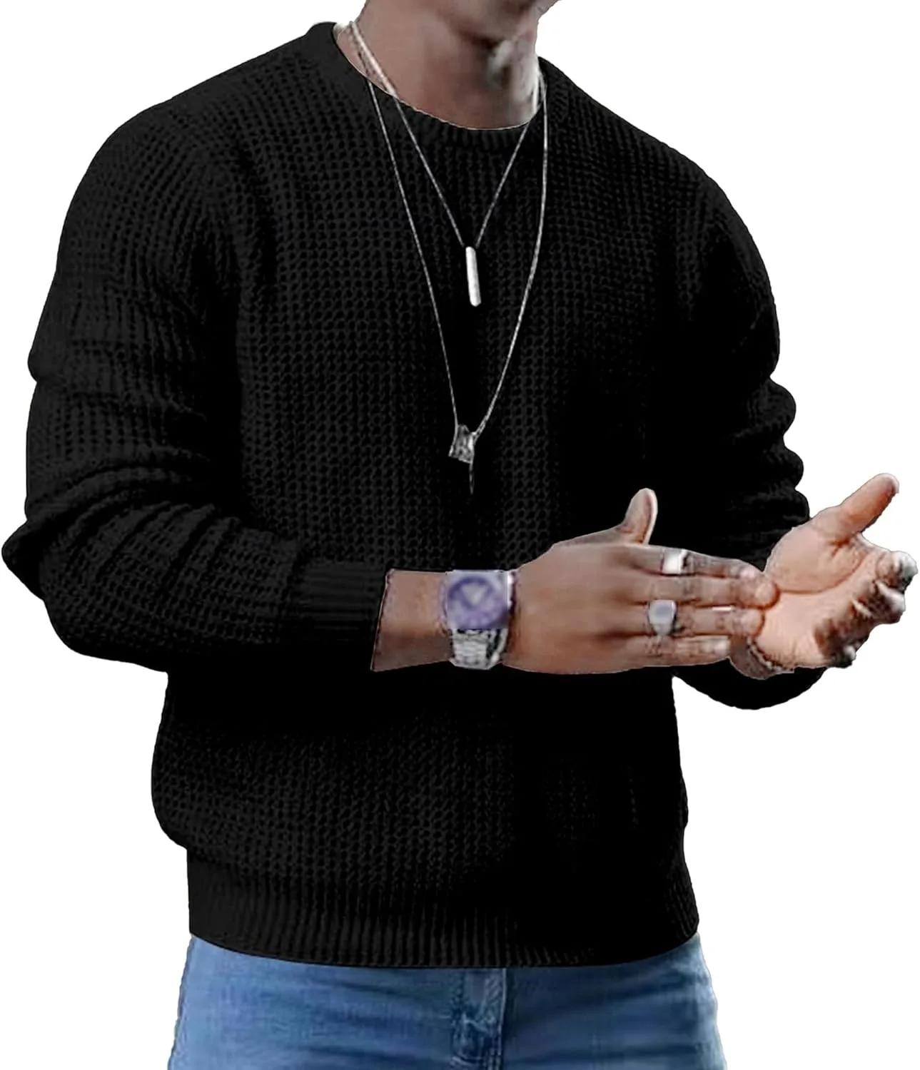 Мужской свитер с вафельной текстурой, лонгслив Qolkmuiy-GJ
Мужской свитер с вафельной текстурой, лонгслив Qolkmuiy-GJ