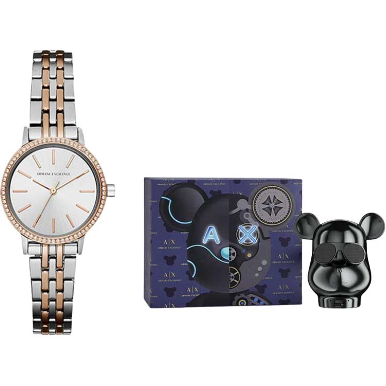 Наручные часы AE с кварцевым механизмом, серебристый циферблат, женские часы, подарочная коробка в виде медведя ARMANI EXCHANGE
Наручные часы AE с кварцевым механизмом, серебристый циферблат, женские часы, подарочная коробка в виде медведя ARMANI EXCHANGE