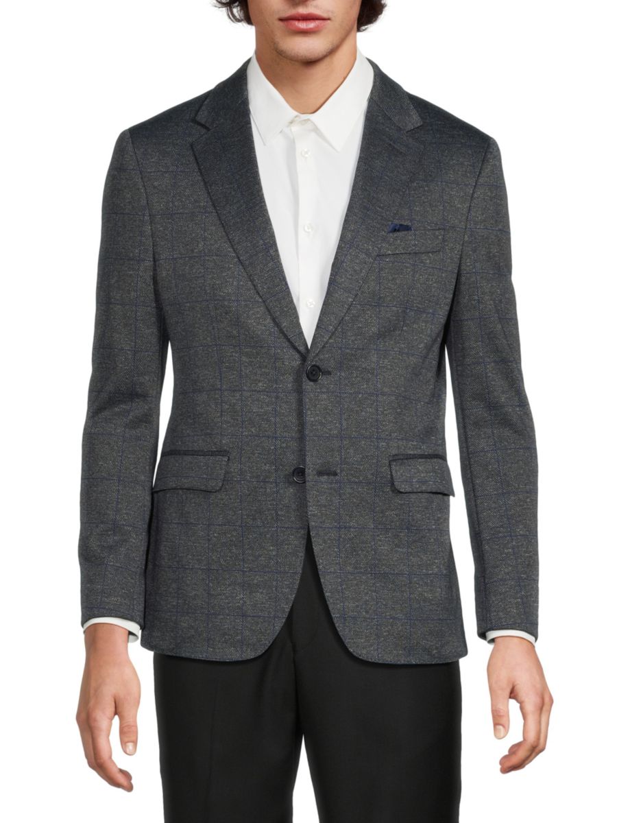 Клетчатый блейзер современного кроя Luchiano Visconti, угольный 
Клетчатый блейзер современного кроя Luchiano Visconti, угольный