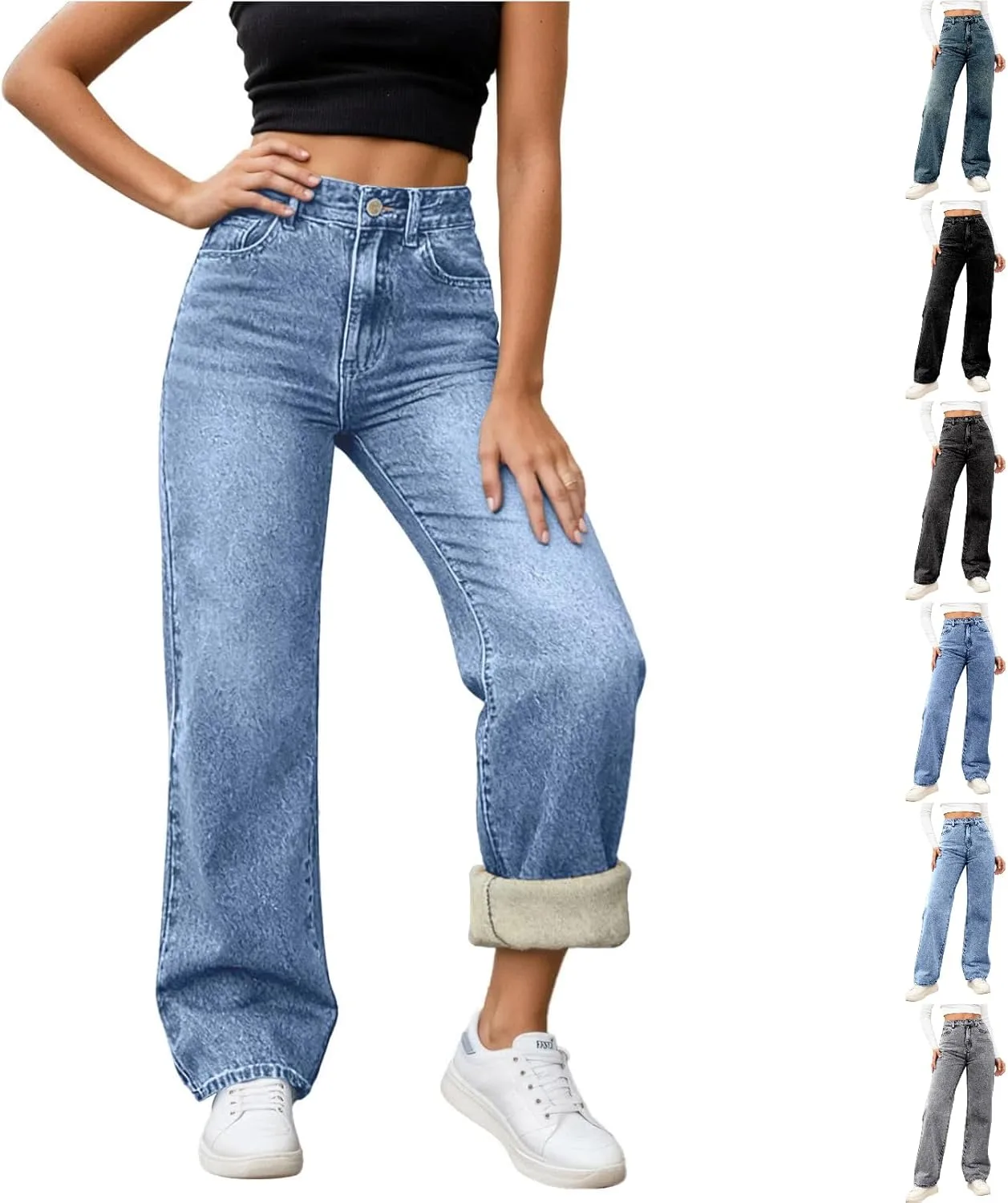 Женские джинсы с флисовой подкладкой, прямые, утепленные
Женские джинсы с флисовой подкладкой, прямые, утепленные