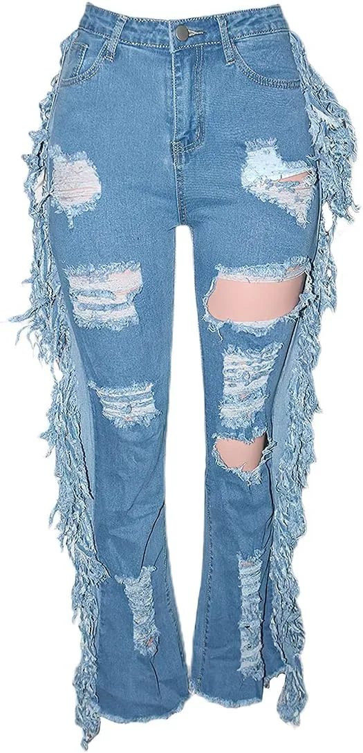 ebossy Женские джинсы с потертостями, бахромой и рваными краями
ebossy Женские джинсы с потертостями, бахромой и рваными краями