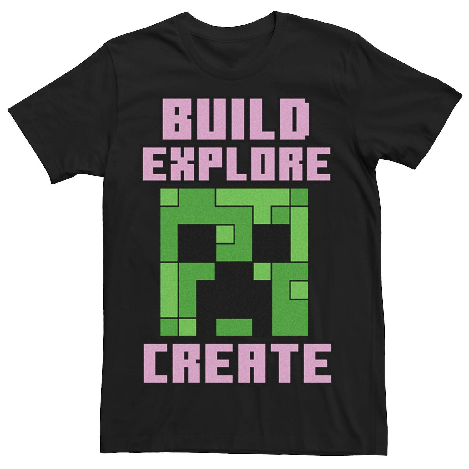 Мужская футболка Minecraft Build Explore Create Creeper Face Licensed Character
Мужская футболка Minecraft Build Explore Create Creeper Face Licensed Character
