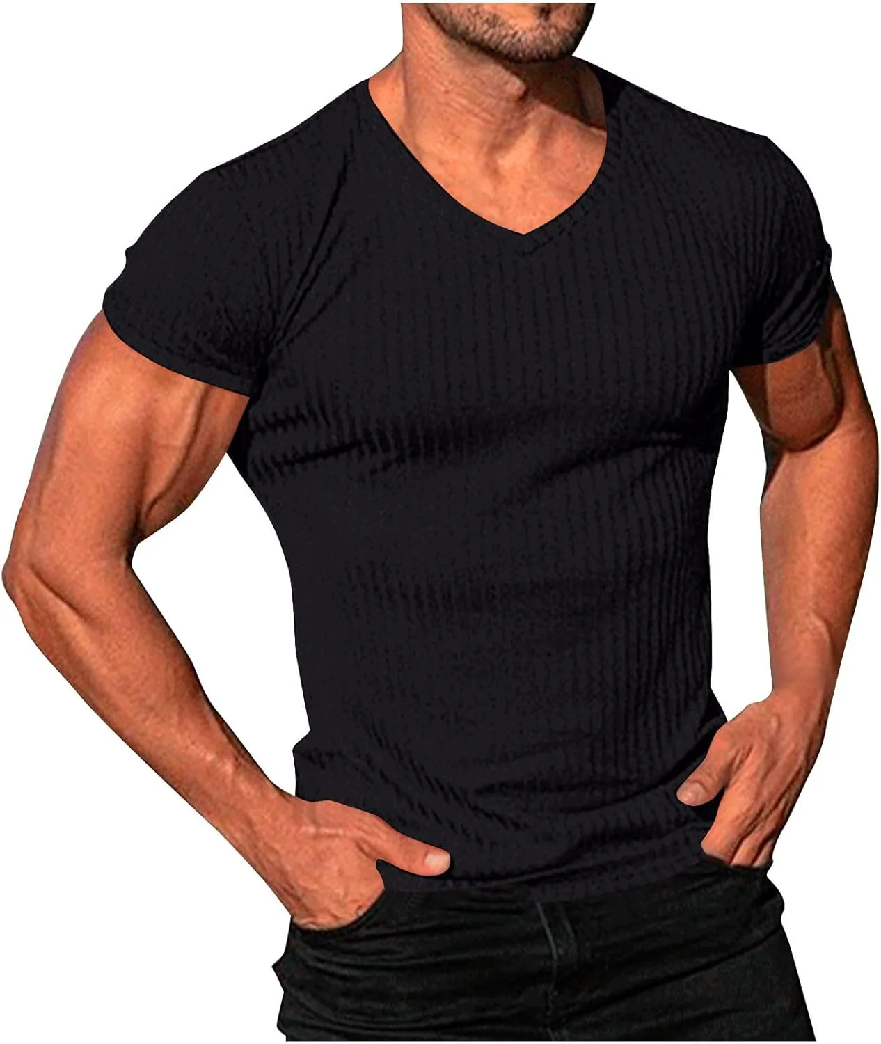 Мужская футболка V-образного выреза Slim Fit для тренировок
Мужская футболка V-образного выреза Slim Fit для тренировок