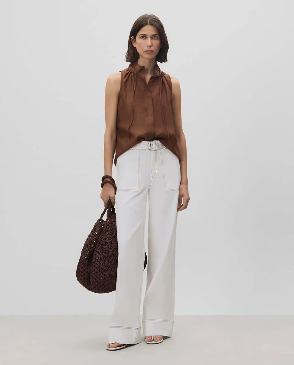 Женские джинсы широкого кроя с контрастной строчкой Simorra, белый
Женские джинсы широкого кроя с контрастной строчкой Simorra, белый