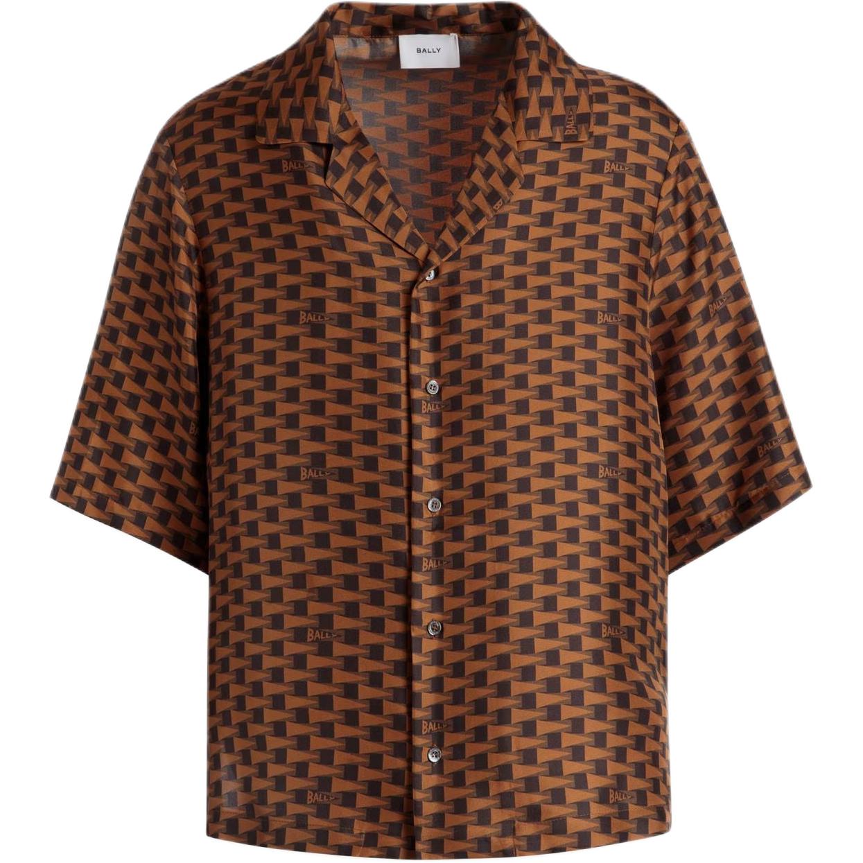 Шелковая рубашка с принтом BALLY, коричневый
Шелковая рубашка с принтом BALLY, коричневый