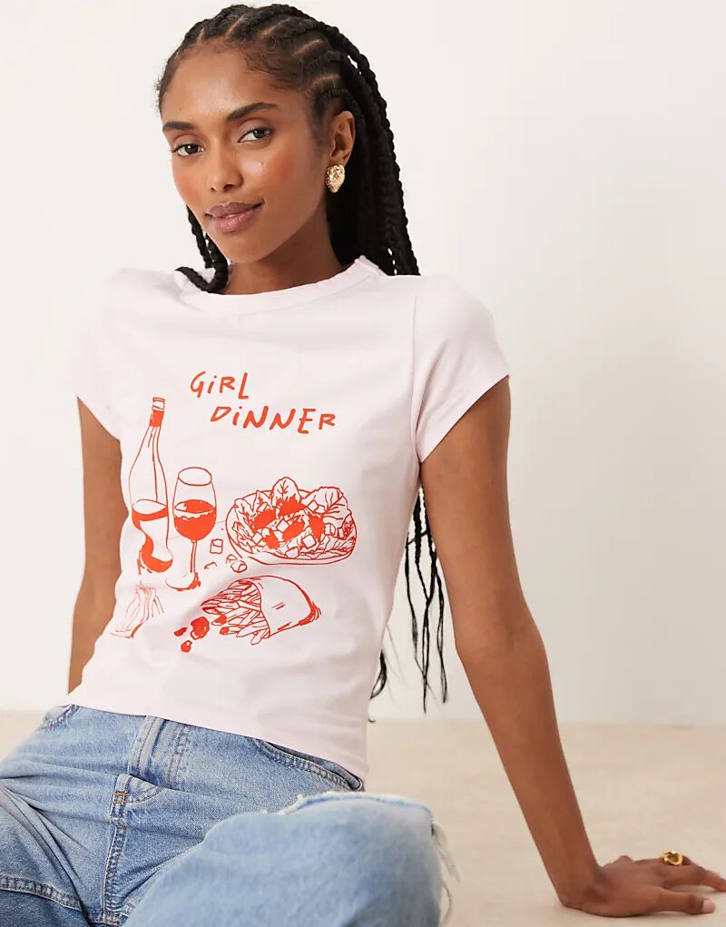 Детская футболка ASOS DESIGN с принтом «Ужин для девочек» розового цвета
Детская футболка ASOS DESIGN с принтом «Ужин для девочек» розового цвета