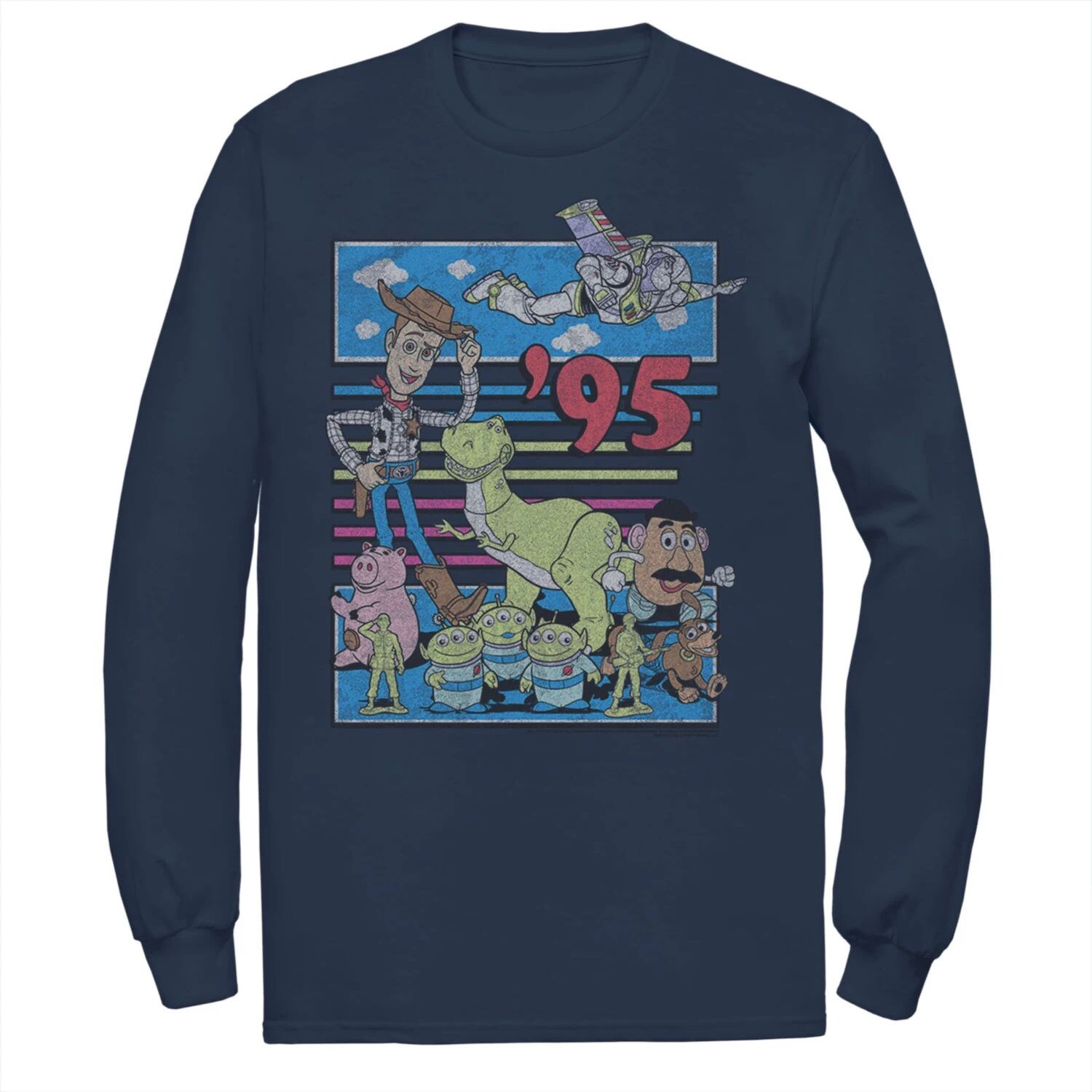 Мужская красочная футболка с потертостями в стиле ретро Disney/Pixar «История игрушек 95» Disney / Pixar, синий
Мужская красочная футболка с потертостями в стиле ретро Disney/Pixar «История игрушек 95» Disney / Pixar, синий