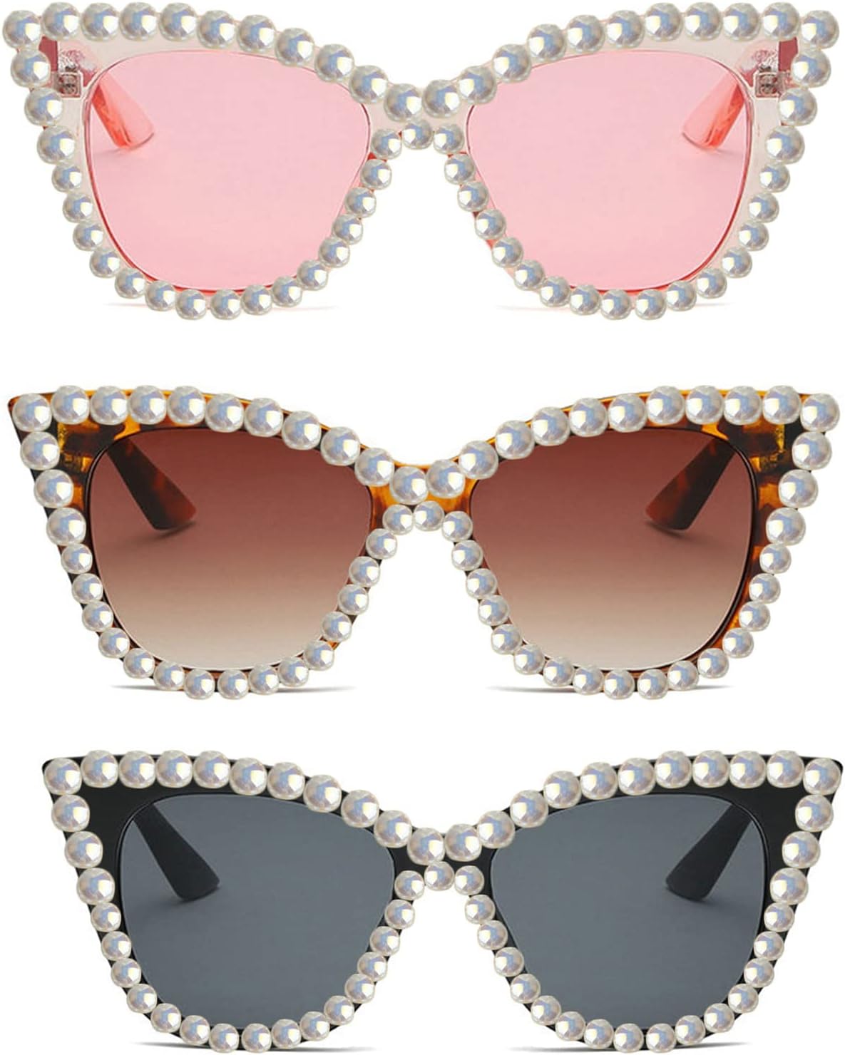 Willochra Женские солнцезащитные очки большого размера с жемчужными блестками, оправа «кошачий глаз», модные дизайнерские женские очки с защитой от УФ-излучения, 3pcs-black&leopard&pink
Willochra Женские солнцезащитные очки большого размера с жемчужными блестками, оправа «кошачий глаз», модные дизайнерские женские очки с защитой от УФ-излучения, 3pcs-black&leopard&pink