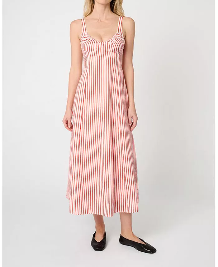 Женское платье миди с присборенными чашечками WeWoreWhat, красный 
Женское платье миди с присборенными чашечками WeWoreWhat, красный