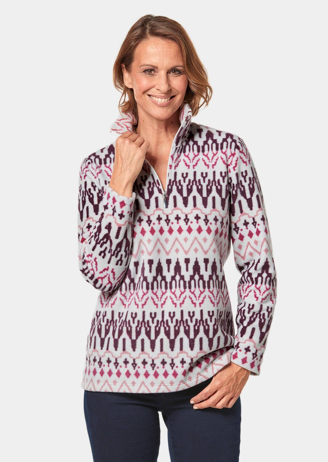 Толстовка GOLDNER Fleece Troyer, цвет aubergine/gemustert 
Толстовка GOLDNER Fleece Troyer, цвет aubergine/gemustert