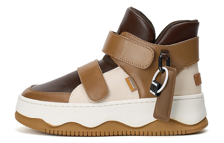 Кеды, скейтборд обувь женская высокая Joy&Mario, коричневый 
Кеды, скейтборд обувь женская высокая Joy&Mario, коричневый