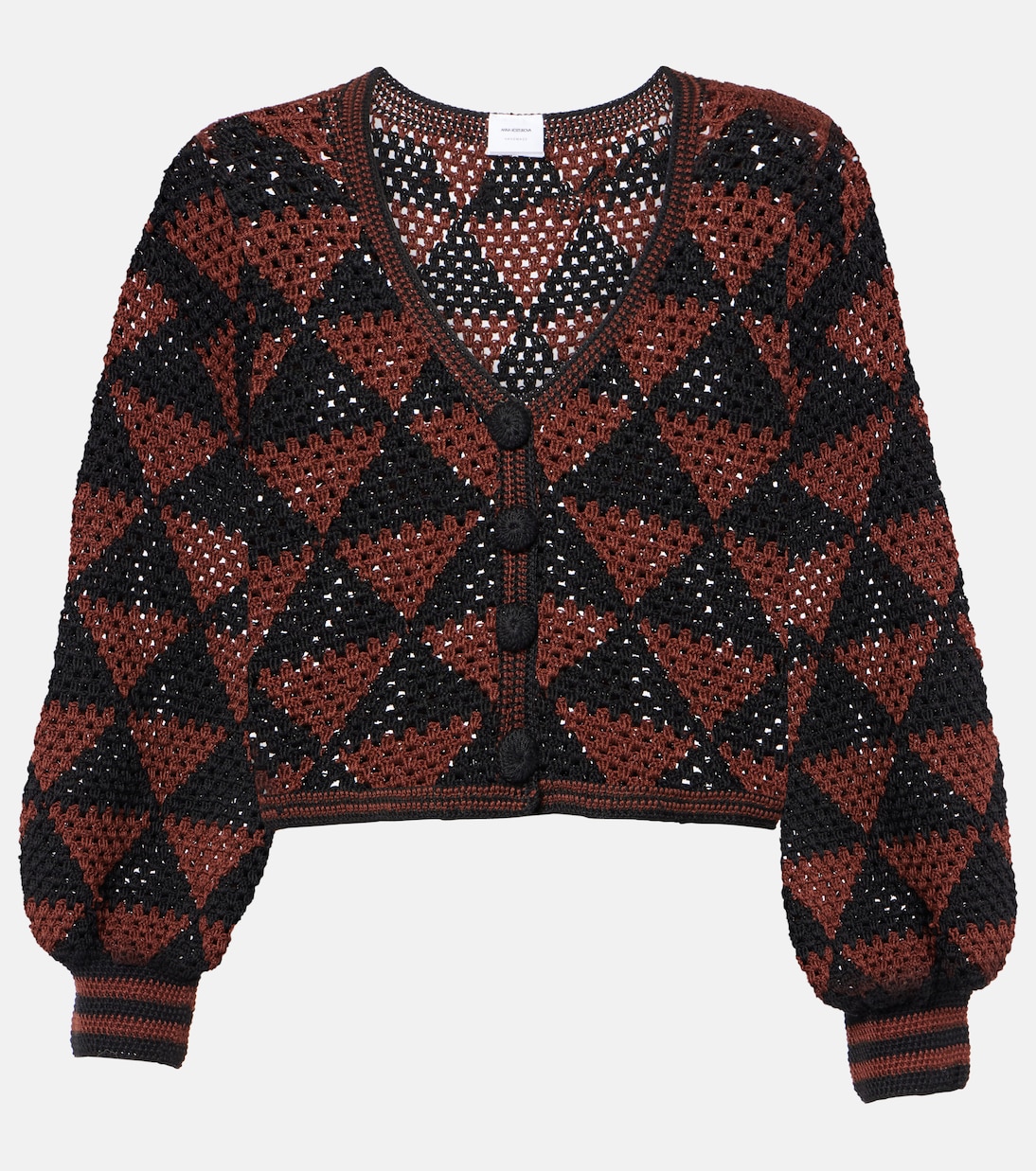 Кардиган из хлопка Malia вязаный крючком Anna Kosturova, Brown Black
Кардиган из хлопка Malia вязаный крючком Anna Kosturova, Brown Black