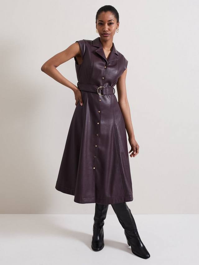 Платье-рубашка из искусственной кожи ellie Phase Eight, бордовый
Платье-рубашка из искусственной кожи ellie Phase Eight, бордовый