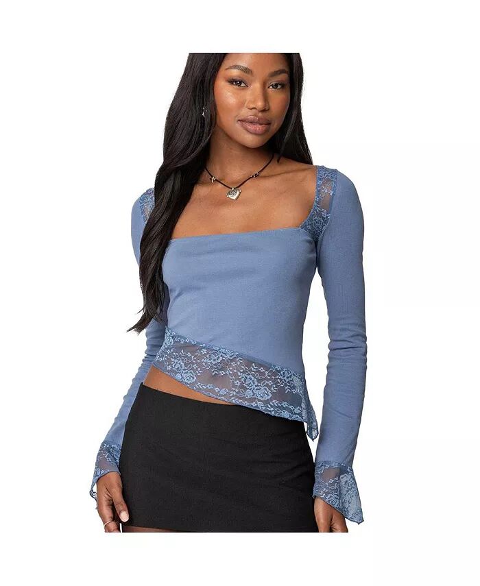 Женский кружевной асимметричный топ с квадратным вырезом Edikted, синий
Женский кружевной асимметричный топ с квадратным вырезом Edikted, синий