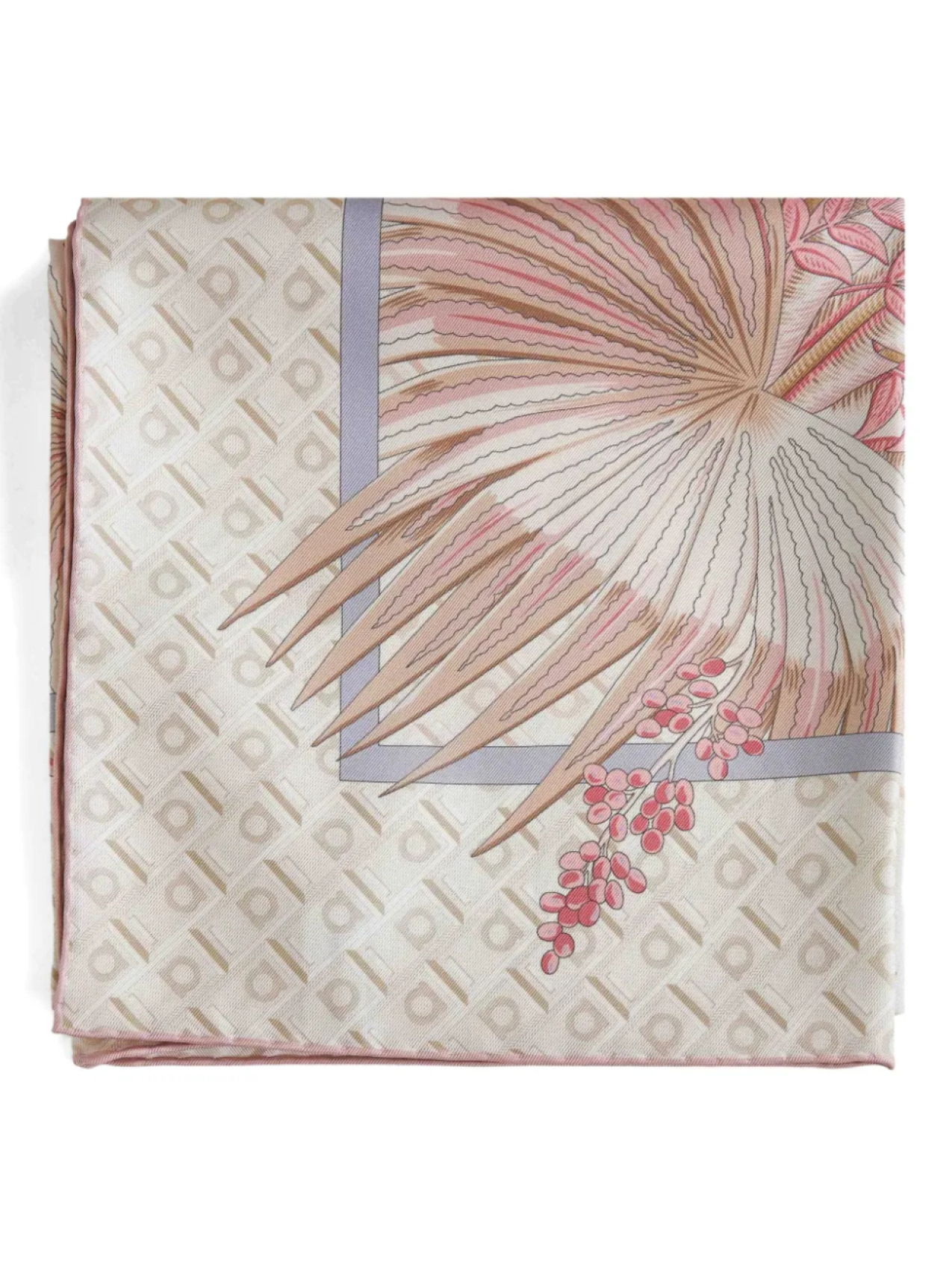 Шелковый шарф Ferragamo с цветочным мотивом, нейтральный
Шелковый шарф Ferragamo с цветочным мотивом, нейтральный