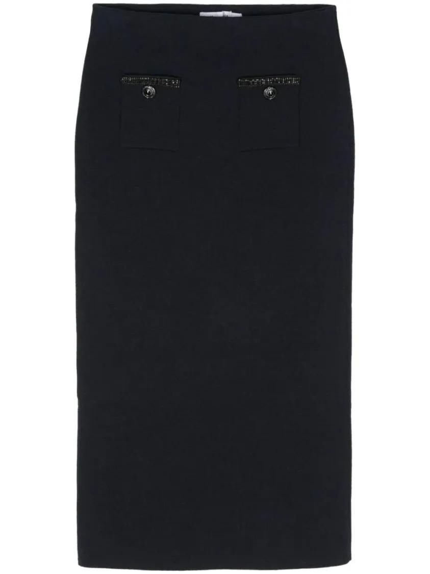 Украшенная прямая юбка миди Self Portrait, черный
Украшенная прямая юбка миди Self Portrait, черный