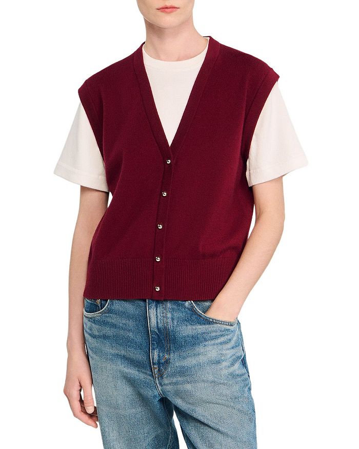 Двухцветный свитер из шерсти и кашемира Sandro, красный
Двухцветный свитер из шерсти и кашемира Sandro, красный