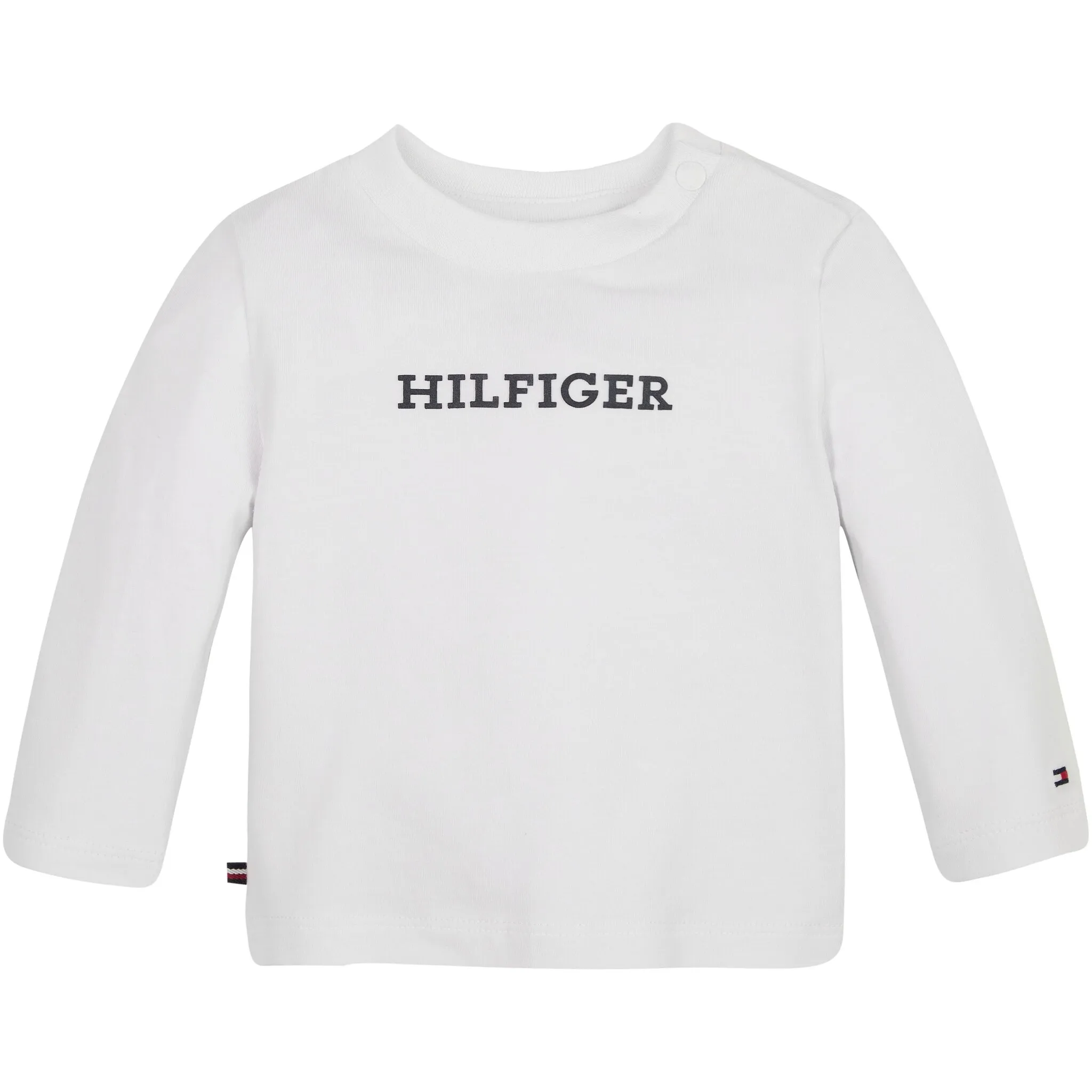 Рубашка Tommy Hilfiger с длинными рукавами «BABY MONOTYPE TEE L/S», с надписью логотипа Hilfiger и флагом, белый
Рубашка Tommy Hilfiger с длинными рукавами «BABY MONOTYPE TEE L/S», с надписью логотипа Hilfiger и флагом, белый