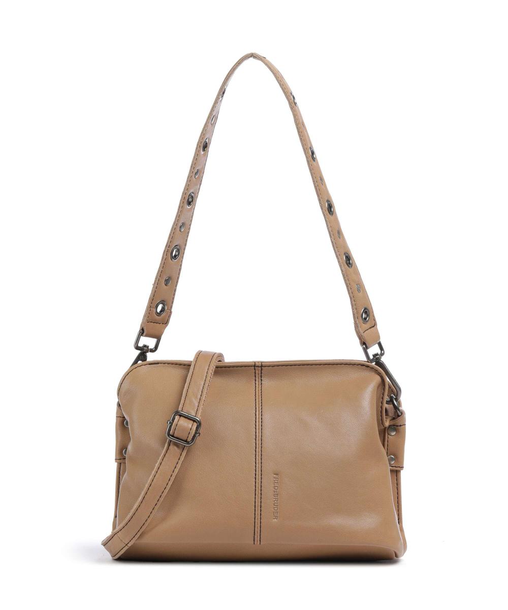 Сумка через плечо из мелкозернистой кожи Fredsbruder, коричневый 
Сумка через плечо из мелкозернистой кожи Fredsbruder, коричневый