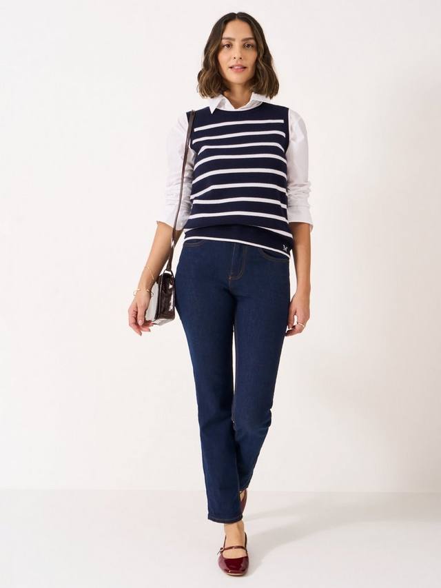 Полосатый вязаный топ Crew Clothing, Navy Blue
Полосатый вязаный топ Crew Clothing, Navy Blue