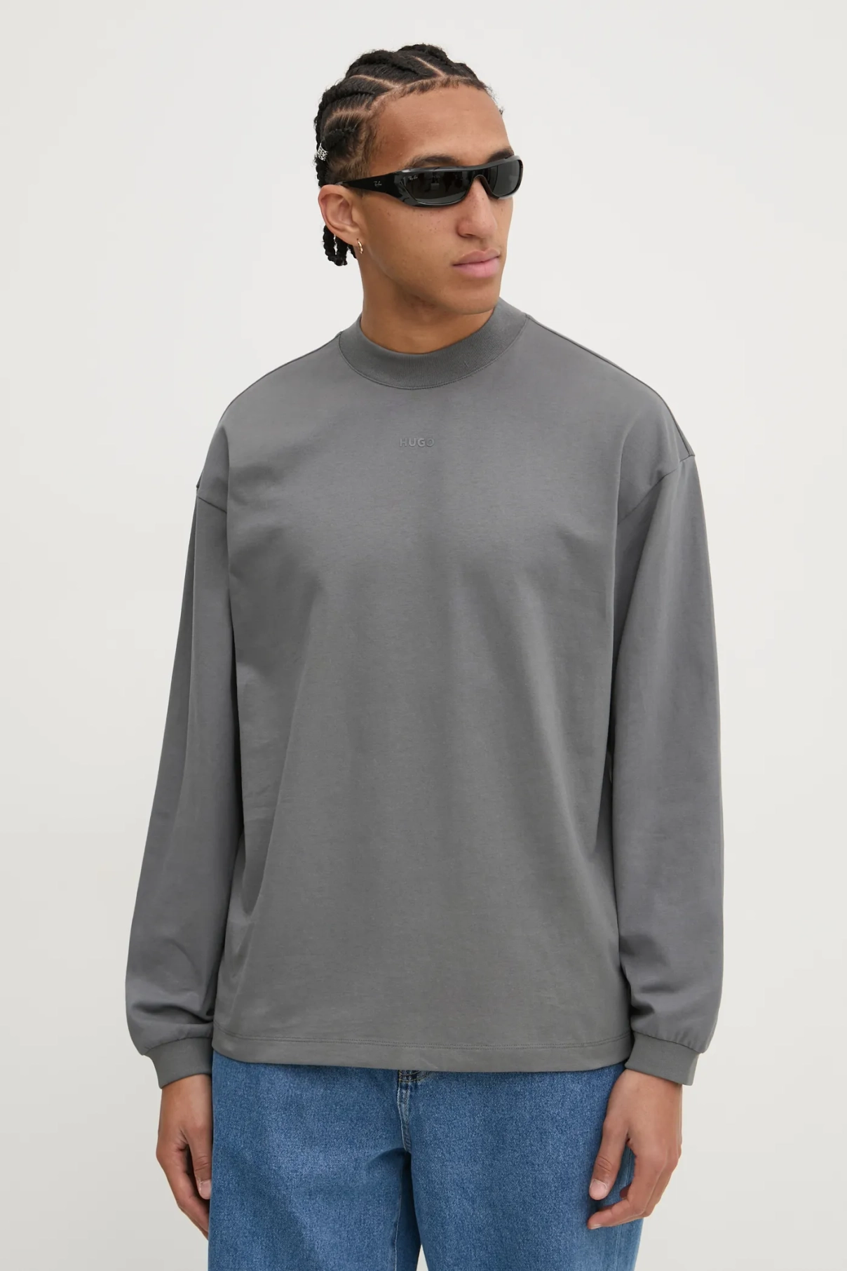 Хлопковый топ с длинными рукавами HUGO, серый
Хлопковый топ с длинными рукавами HUGO, серый