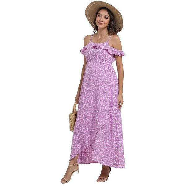 Платье для кормления Maternity с цветочным принтом и рюшами, без рукавов, на тонких бретелях, с V-образным вырезом и расклешенным силуэтом Kojooin, Purple
Платье для кормления Maternity с цветочным принтом и рюшами, без рукавов, на тонких бретелях, с V-образным вырезом и расклешенным силуэтом Kojooin, Purple