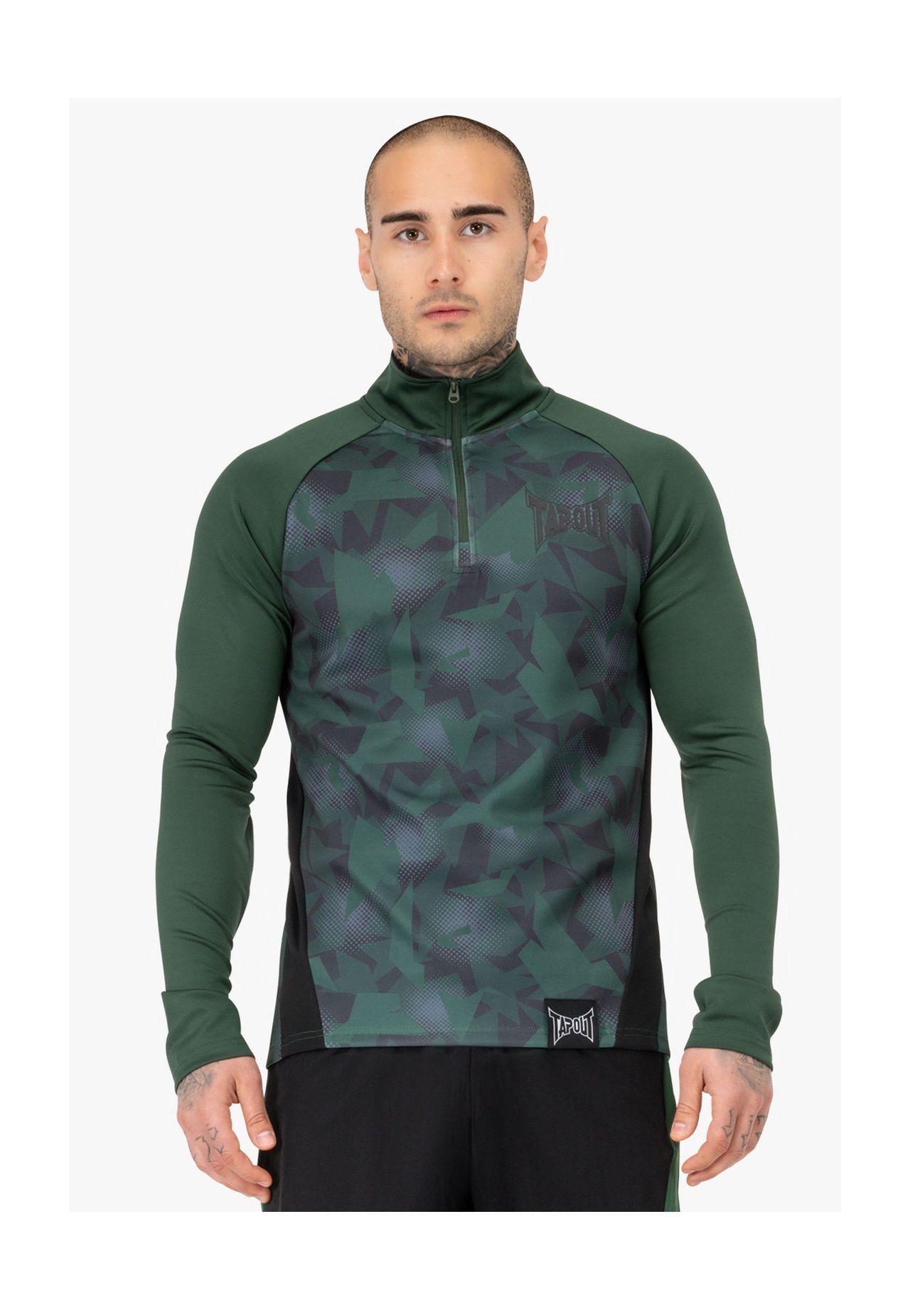 Мужская функциональная рубашка с длинными рукавами, стандартного кроя, TRAINING MIDLAYER TAPOUT, зелено-черный 
Мужская функциональная рубашка с длинными рукавами, стандартного кроя, TRAINING MIDLAYER TAPOUT, зелено-черный