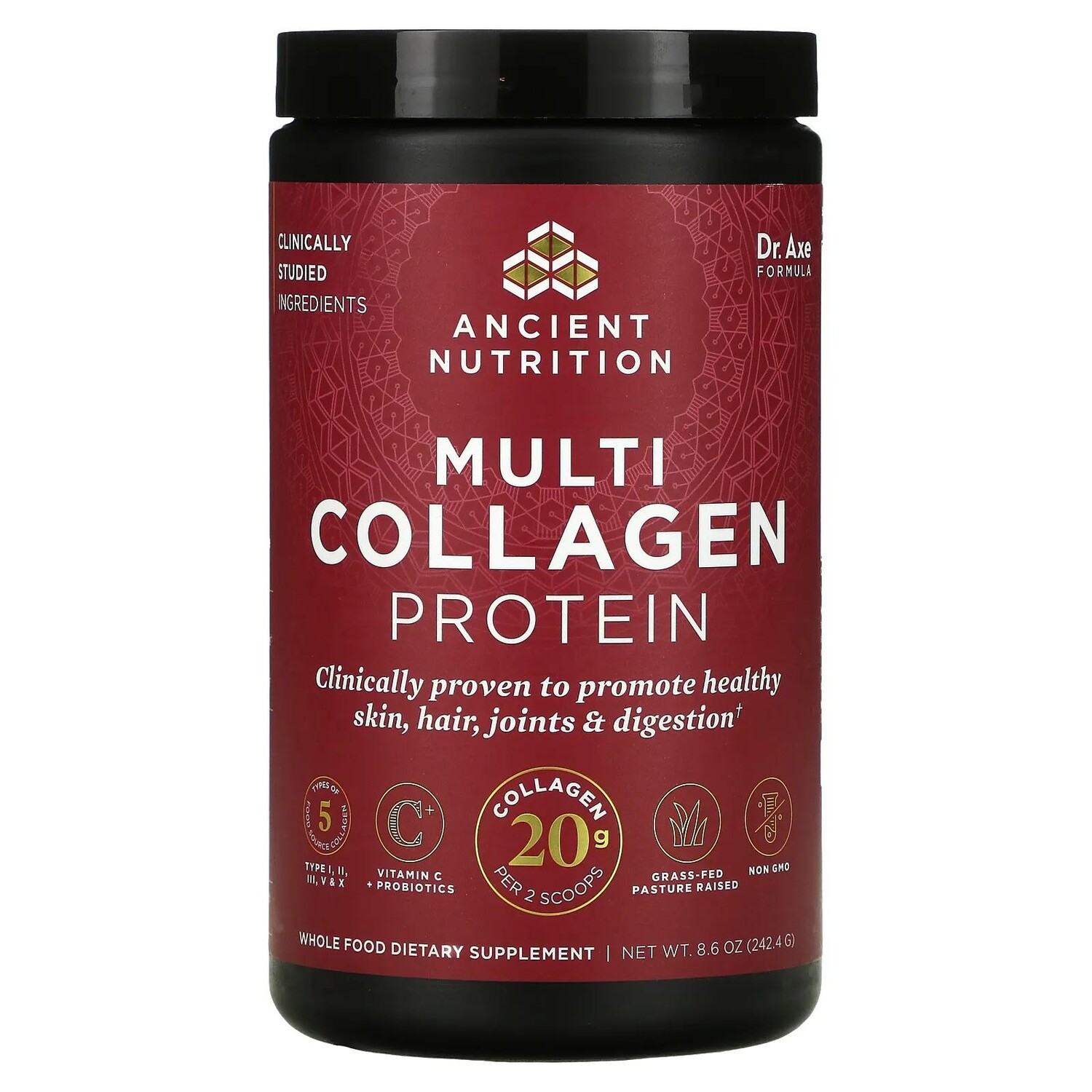 Dr. Axe / Ancient Nutrition Multi Collagen Protein 8.6 oz ( 244.8 g)
Dr. Axe / Ancient Nutrition Multi Collagen Protein 8.6 oz ( 244.8 g)