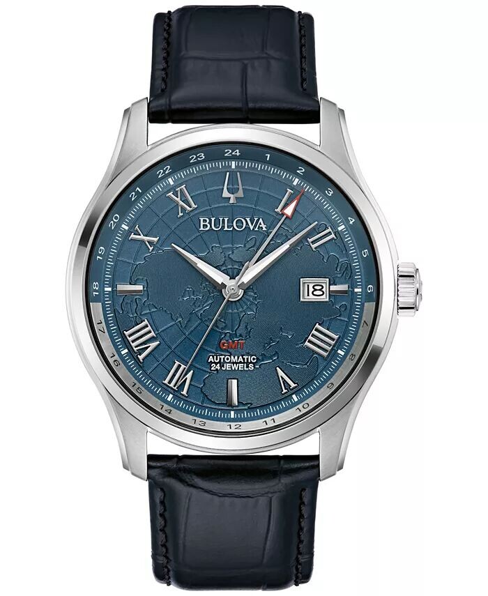 Мужские автоматические часы Wilton GMT с черным кожаным ремешком, 43 мм Bulova
Мужские автоматические часы Wilton GMT с черным кожаным ремешком, 43 мм Bulova