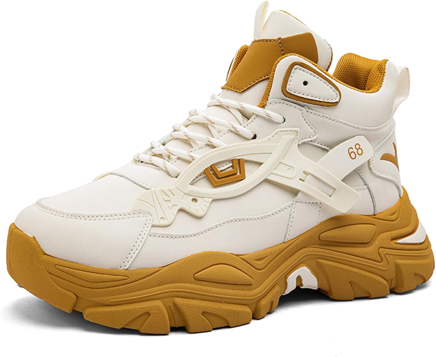 Мужские ретро-кеды TengfeiFly с высокой шнуровкой, толстыми каблуками, кожаные, с геометрическим дизайном, дышащие, с амортизирующей стелькой и плотной подошвой для повседневной носки, прогулок и вождения, желтый
Мужские ретро-кеды TengfeiFly с высокой шнуровкой, толстыми каблуками, кожаные, с геометрическим дизайном, дышащие, с амортизирующей стелькой и плотной подошвой для повседневной носки, прогулок и вождения, желтый
