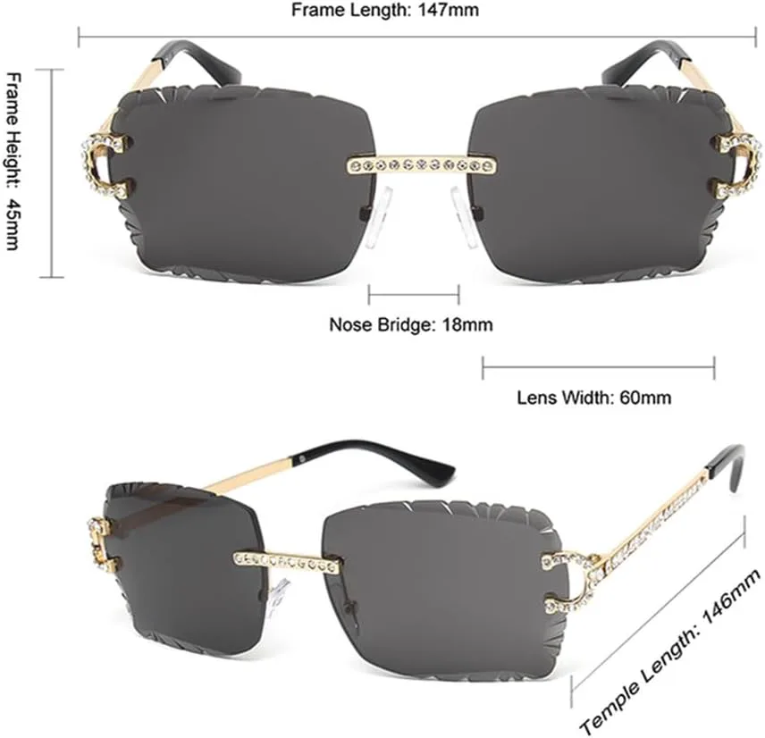 Модные солнцезащитные очки без оправы с бриллиантами для женщин, металлические солнцезащитные очки класса люкс с защитой от УФ-излучения UV400 generic, C10
Модные солнцезащитные очки без оправы с бриллиантами для женщин, металлические солнцезащитные очки класса люкс с защитой от УФ-излучения UV400 generic, C10