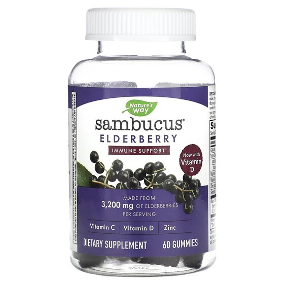 Бузина Nature's Way, 60 жевательных конфет
Бузина Nature's Way, 60 жевательных конфет