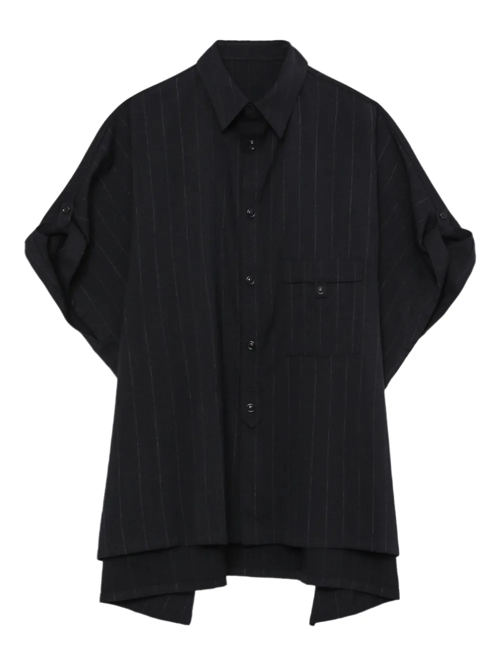 Рубашка в тонкую полоску с короткими рукавами Y's, черный
Рубашка в тонкую полоску с короткими рукавами Y's, черный