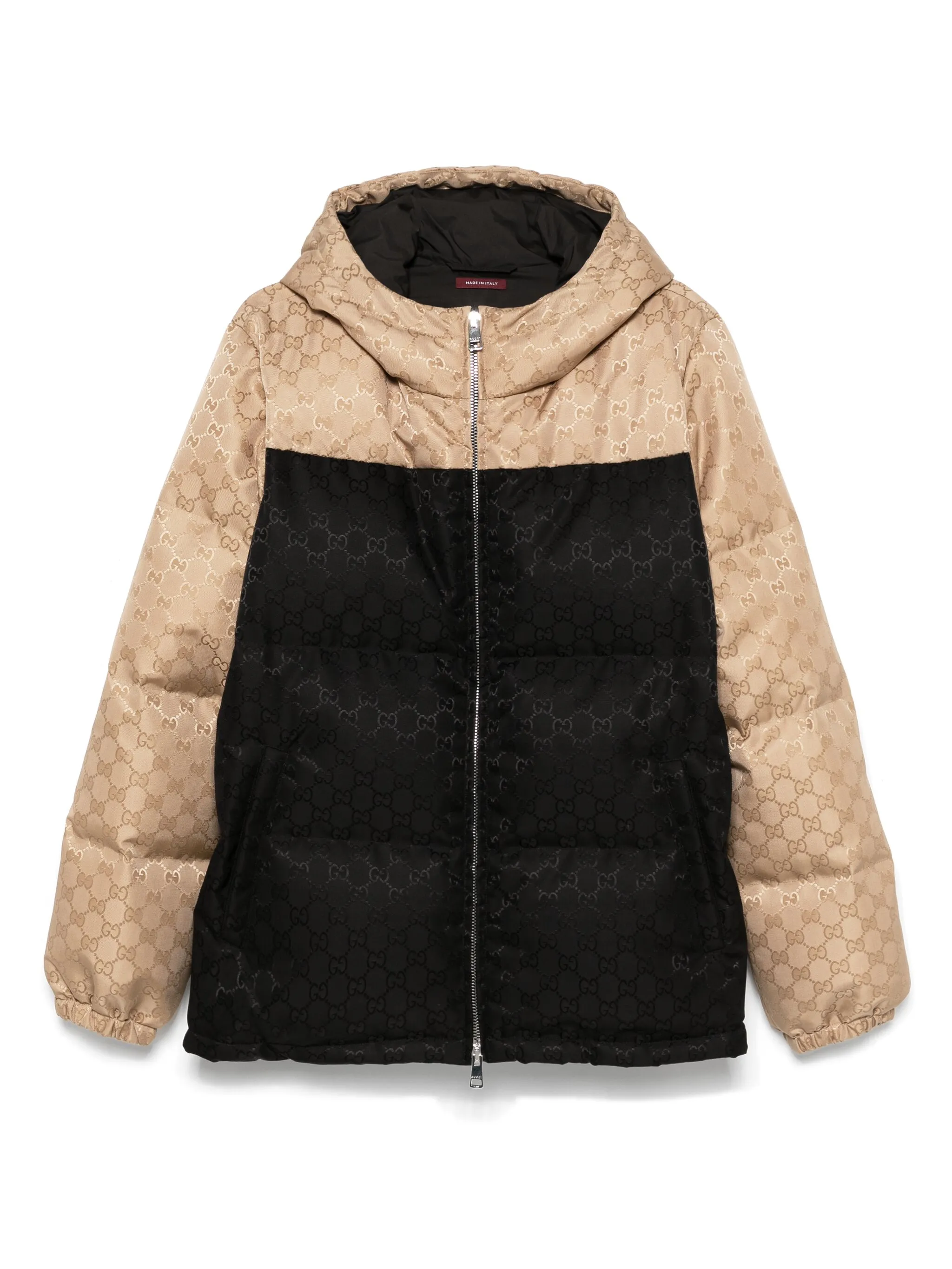 Пуховик из канваса с логотипом GG Gucci, черный
Пуховик из канваса с логотипом GG Gucci, черный