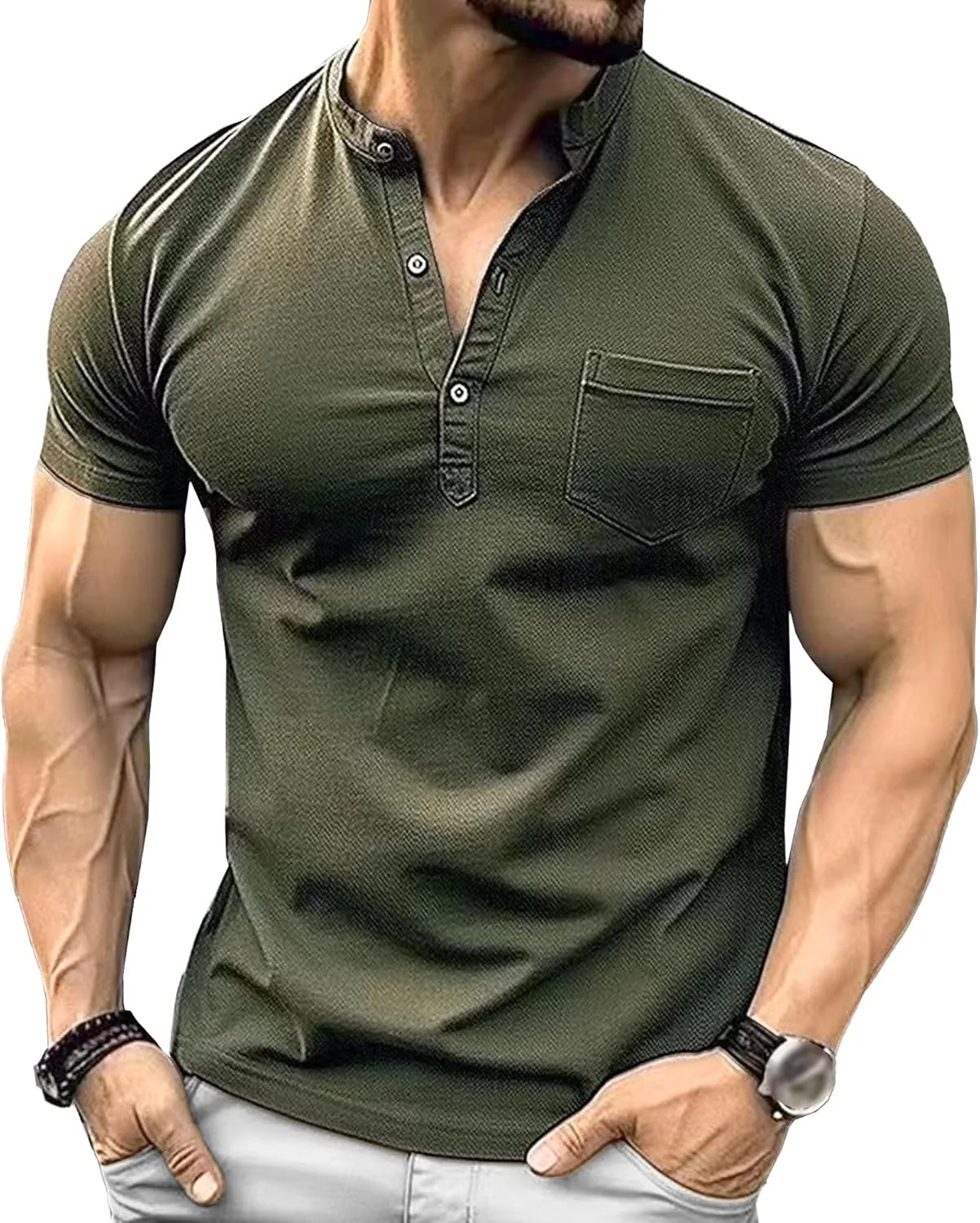 Мужская поло с V-образным вырезом и карманом Maiyifu-GJ
Мужская поло с V-образным вырезом и карманом Maiyifu-GJ