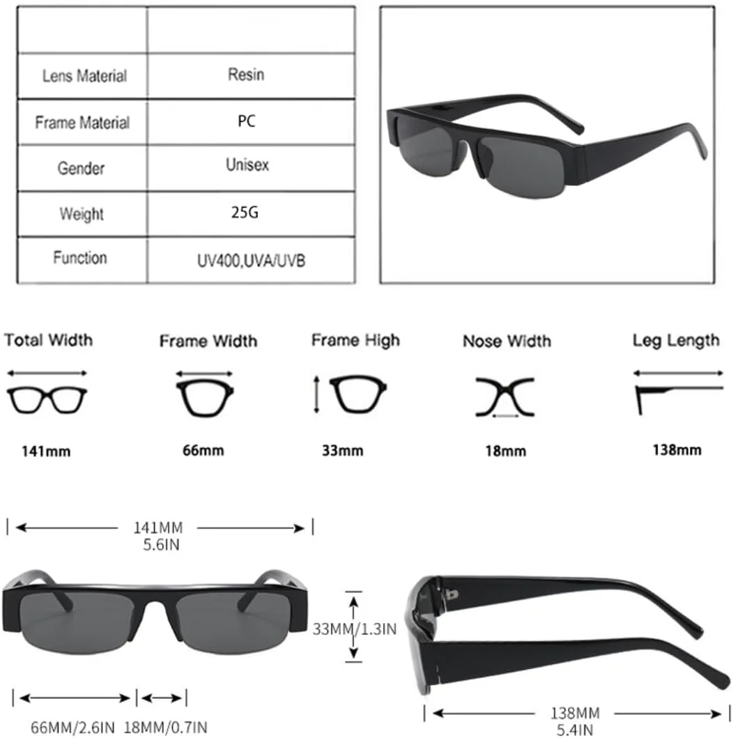 Винтажные маленькие прямоугольные солнцезащитные очки для женщин, защита от УФ-излучения UV400, модные очки для мужчин в полуободковой оправе TVTBBVV, Red Clear
Винтажные маленькие прямоугольные солнцезащитные очки для женщин, защита от УФ-излучения UV400, модные очки для мужчин в полуободковой оправе TVTBBVV, Red Clear