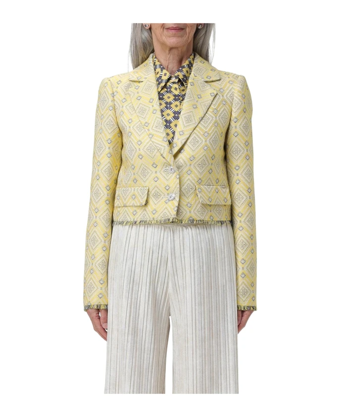 Укороченный блейзер с геометрическим узором Liu Jo, желтый
Укороченный блейзер с геометрическим узором Liu Jo, желтый