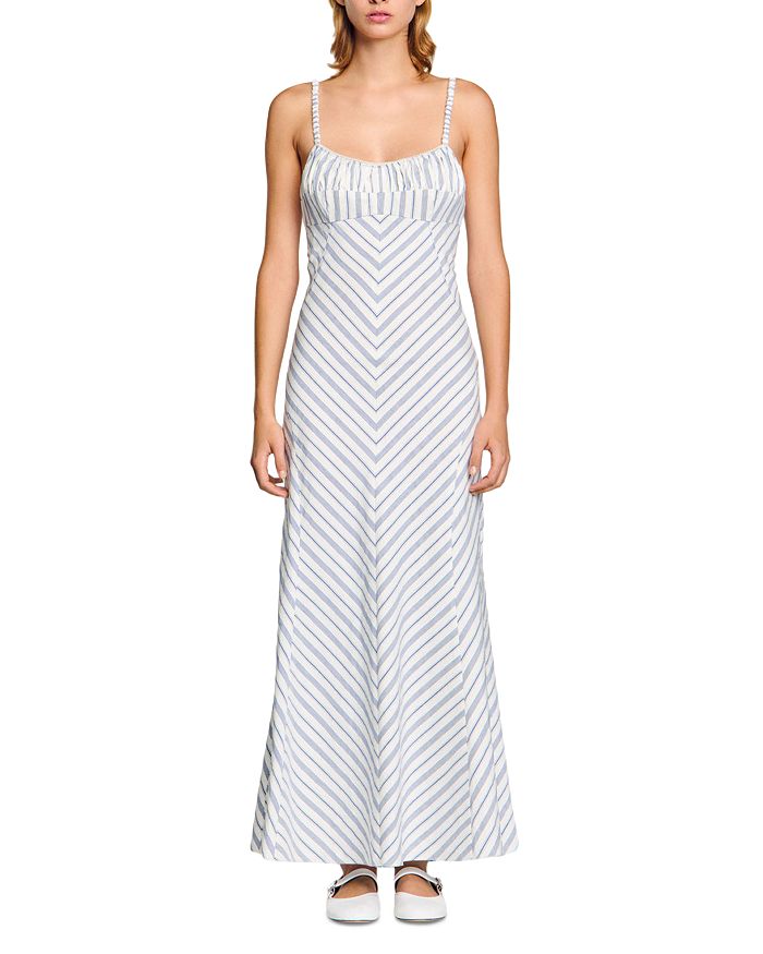 Полосатое платье макси Sandro, синий
Полосатое платье макси Sandro, синий