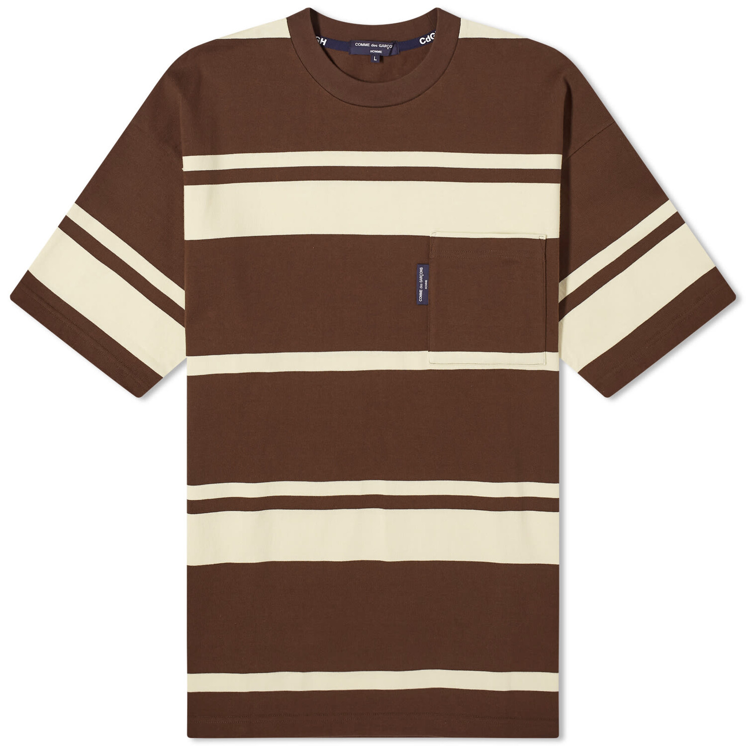 Футболка Comme Des Garçons Homme Horizontal Stripe Pocket Tee, цвет Brown & Cream
Футболка Comme Des Garçons Homme Horizontal Stripe Pocket Tee, цвет Brown & Cream