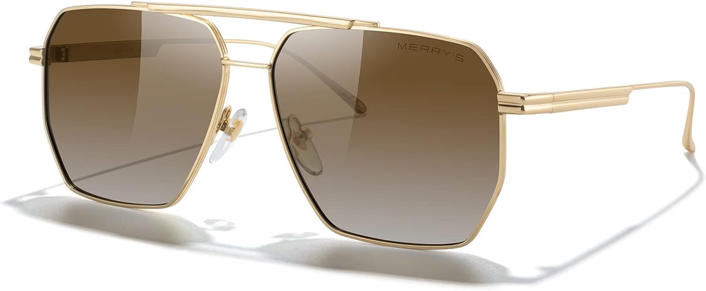 Большие поляризованные квадратные солнцезащитные очки MERRY для женщин и мужчин, винтажные ретро-очки, защита от УФ-излучения UV400, классические большие металлические солнцезащитные очки MERRY'S, Gold Frame/Brown Gradient Lens
Большие поляризованные квадратные солнцезащитные очки MERRY для женщин и мужчин, винтажные ретро-очки, защита от УФ-излучения UV400, классические большие металлические солнцезащитные очки MERRY'S, Gold Frame/Brown Gradient Lens