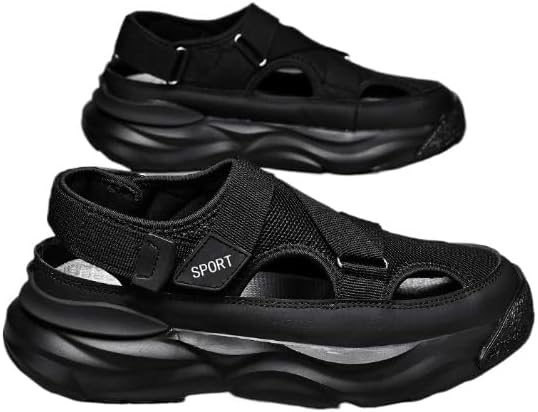 Модные мужские сандалии с закрытым носком, дышащие, удобные, противоскользящие и прочные пляжные водные туфли для активного отдыха на открытом воздухе Hhhchpm, черный
Модные мужские сандалии с закрытым носком, дышащие, удобные, противоскользящие и прочные пляжные водные туфли для активного отдыха на открытом воздухе Hhhchpm, черный