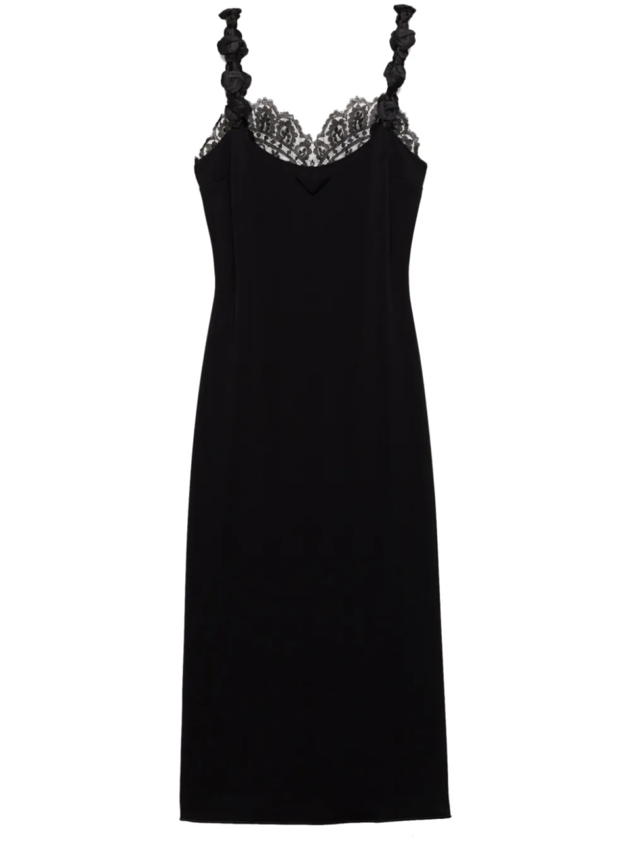 Prada креповое платье Interlock, черный