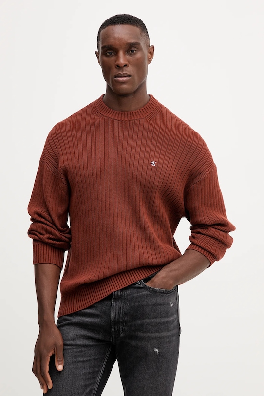 Хлопковый свитер Calvin Klein Jeans, коричневый
Хлопковый свитер Calvin Klein Jeans, коричневый