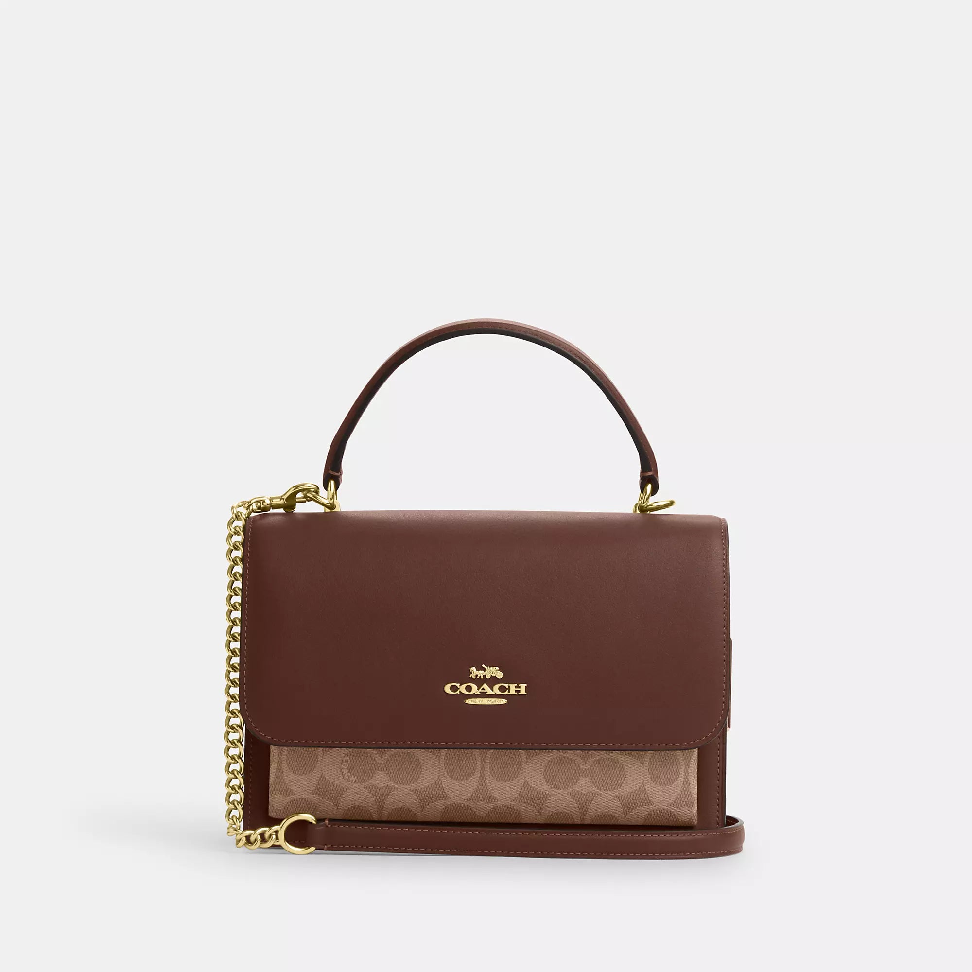 Сумка Coach Outlet Klare с верхней ручкой из фирменной ткани, золотой/бежевый/коричневый
Сумка Coach Outlet Klare с верхней ручкой из фирменной ткани, золотой/бежевый/коричневый