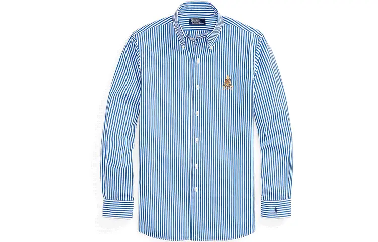 Хлопковая рубашка Polo Ralph Lauren, синяя 
Хлопковая рубашка Polo Ralph Lauren, синяя