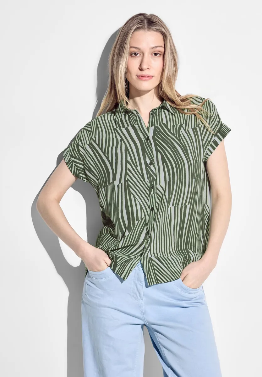 Блузка Cecil с короткими рукавами и планкой на пуговицах, хаки
Блузка Cecil с короткими рукавами и планкой на пуговицах, хаки