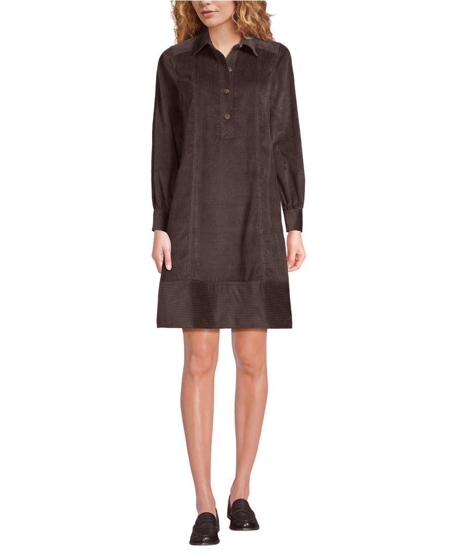 Женское платье-рубашка с длинными рукавами и широкими вельветовыми вставками Lands' End, Rich coffee
Женское платье-рубашка с длинными рукавами и широкими вельветовыми вставками Lands' End, Rich coffee